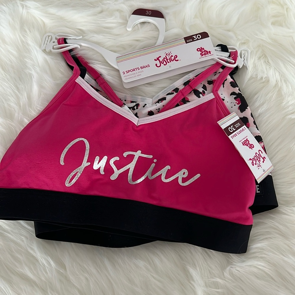 Girls Justice 2 pack Sports Bras Size 30
